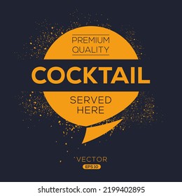 Creative (Cocktail) drink, Cocktail sticker, vector illustration.