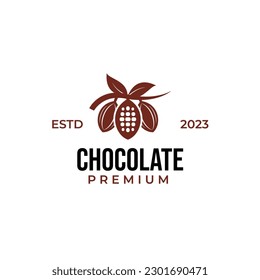 Creative cocoa beans logo design template black modern isolated vector illustration