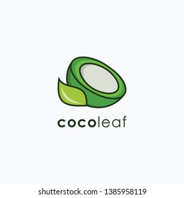 Creative Coconut and Leaf Logo - Vector logo template