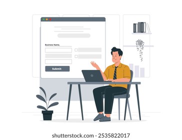 Creative coder illustration featuring a developer immersed in coding, solving complex problems, and innovating with digital tools and technology.