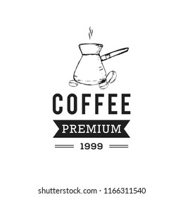 Creative Coffe Shop Concept Logo Design Template, Blaack and White, Badges
