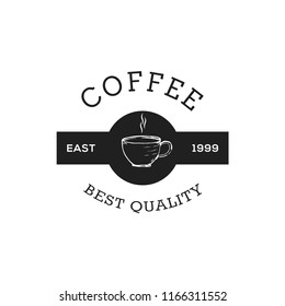 Creative Coffe Shop Concept Logo Design Template, Blaack and White, Badges
