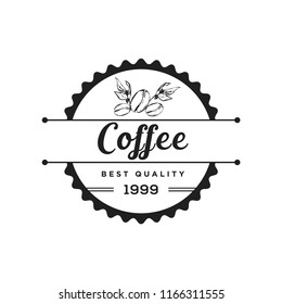 Creative Coffe Shop Concept Logo Design Template, Blaack and White, Badges