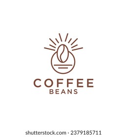 Creative Coffee beans logo design Vector sign illustration