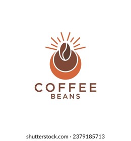 Creative Coffee beans logo design Vector sign illustration