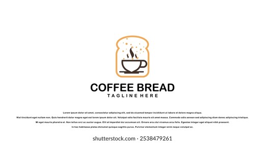 Vetor premium do projeto do logotipo do pão de café criativo
