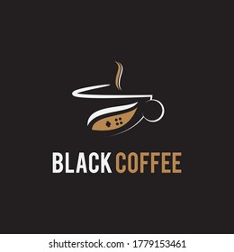creative coffee cup logo design and minimalist sign