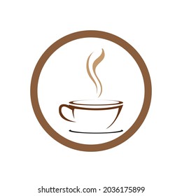 creativo icono vectorial de la plantilla del logotipo de la taza de café - Vector