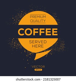 Creative (Coffee) drink, Coffee sticker, vector illustration.