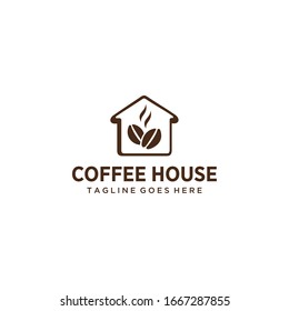 Diseño del logotipo de la casa de café Vector plantilla de ilustración de signo