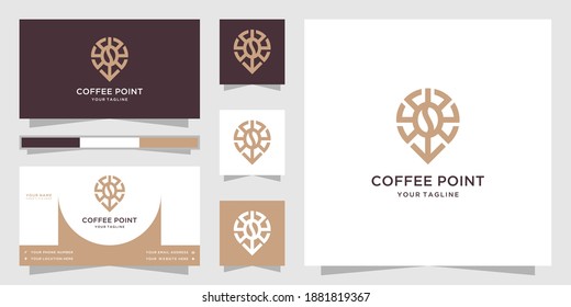 Diseño de logotipo de ubicación de café creativo