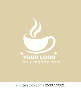 Color blanco creativo del logotipo del café con Eps