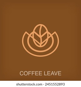 Cafetería creativa, logotipo de frijol y hoja. Transiciones de color de diseño exclusivo. Vector de Plantilla de logotipo de empresa y café.
