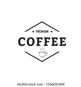 Creative Coffee Shop Concept Logo Design Template, Black and White