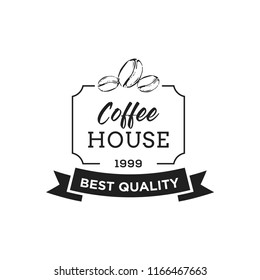 Creative Coffee Shop Concept Logo Design Template, Black and White , Badges