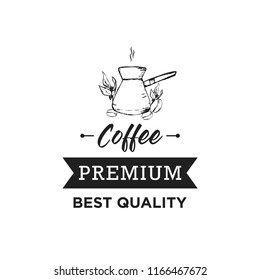Creative Coffee Shop Concept Logo Design Template, Black and White , Badges
