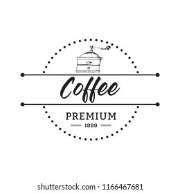 Creative Coffee Shop Concept Logo Design Template, Black and White , Badges