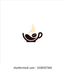 Creative Coffee Shop Logo Vector Design Isolated On White Background. Coffe Shop, Coffee Bean, Coffee Cup, Cafe, Bar.