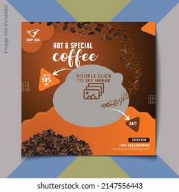 Creative Coffee shop social media post design to increase shop business