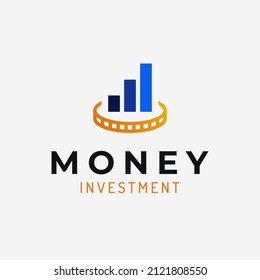 Creative Coin Chart Business Investment Logo Concept