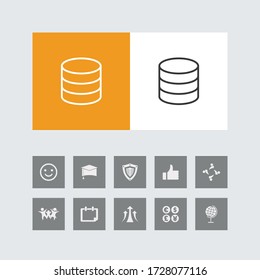 Creative Coin Line Icon with Bonus Icons. 