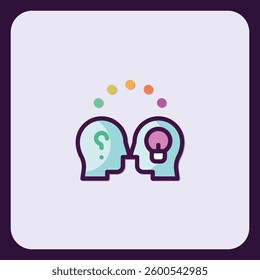 Creative collaboration conceptual icon featuring problem solving and ideas