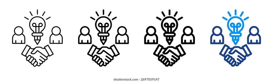 Creative Collaboration Icon Different Outline Collection Set