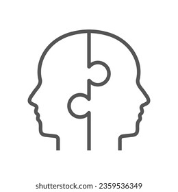 Creative collaboration linear icon vector image. Editable Stroke. EPS 10