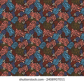 Creative collage of animal skins. Leopard, zebra, tiger. Wool and skin of wild animals. Fashionable modern pattern for wallpaper and fabric. Exotic print in different colors in flat style.