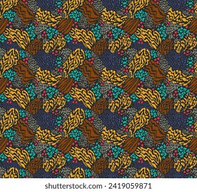 Collage creativo de pieles animales. Leopardo, cebra, tigre. Lana y piel de animales salvajes. Diseño moderno y de moda para papel pintado y tela. Impresión exótica en diferentes colores de estilo plano.