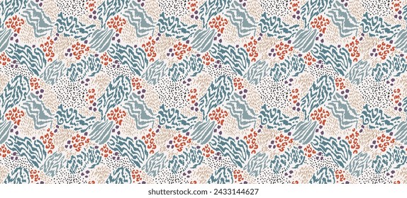 Creative collage of animal skins. Leopard, zebra, tiger. Wool and skin of wild animals. Fashionable modern pattern for wallpaper and fabric. Exotic print in different colors in flat style.