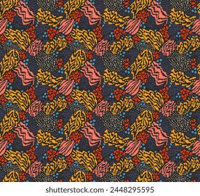 Creative collage of animal skins. Leopard, zebra, tiger. Wool and skin of wild animals. Fashionable modern pattern for wallpaper and fabric. Exotic print in different colors in flat style.