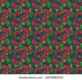 Creative collage of animal skins. Leopard, zebra, tiger. Wool and skin of wild animals. Fashionable modern pattern for wallpaper and fabric. Exotic print in different colors in flat style.