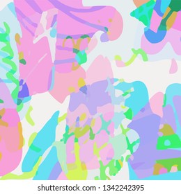 Creative collage composition. Vector universal artistic background. Card template. Cover cute design. Chaotic doodle texture. 