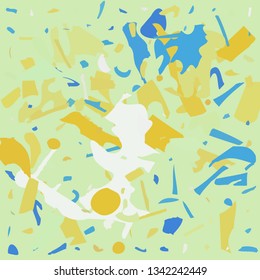 Creative collage composition. Vector universal artistic background. Card template. Cover cute design. Chaotic doodle texture. 