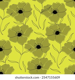 Creative collage contemporary floral seamless pattern. Fashionable template for design. Bright cut out floral shapes seamless pattern on blue background.