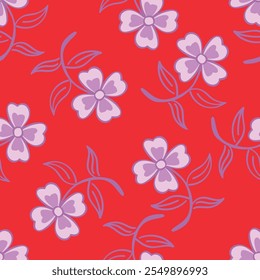 Creative collage contemporary floral seamless pattern. Fashionable template for design. Bright cut out floral shapes seamless pattern on blue background.