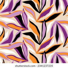 Creative collage contemporary seamless pattern. 	
Simple hand drawn abstract pattern. Natural colors. Fashionable template for design.