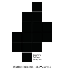 Plantilla creativa del diseño del collage aislada en el fondo blanco