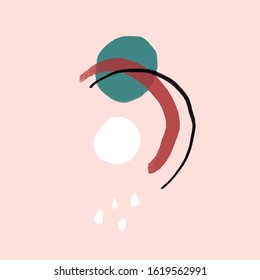 Creative collage template with contemporary shapes and scribble for social media promotion. Home decor. Scandinavian poster on canvas for interior. Nordic contemporary art for wall. 