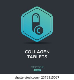 Creative (Collagen tablets) Icon ,Vector sign.