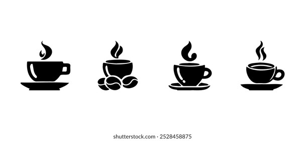 Kreative Sammlung von Kaffee-Symbole und für Grafiken und Illustrationen in verschiedenen Stilen entwickelt
