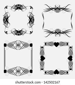 Creative collection of decorative ornamental frame elements