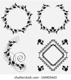 	Creative collection of decorative ornamental frame elements