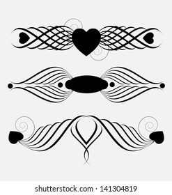 	Creative collection of decorative ornamental header elements
