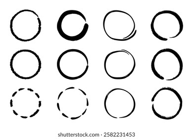 Creative collection of hand drawn circle illustrations