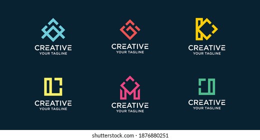 Logo de letras iniciales de colección creativa para liderazgo