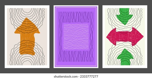 Creative collection for interior design. A set of abstract paintings for the interior. A sample of art for wall decoration, interior design, prints and creative ideas