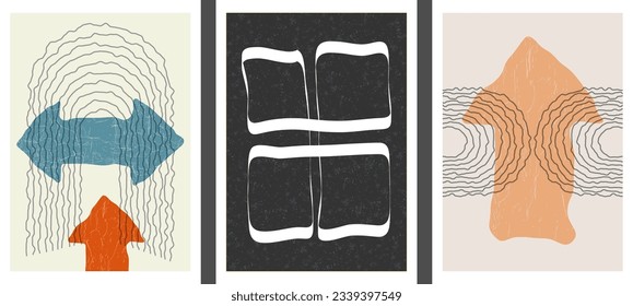 Creative collection for interior design. A set of abstract paintings for the interior. A sample of art for wall decoration, interior design, prints and creative ideas