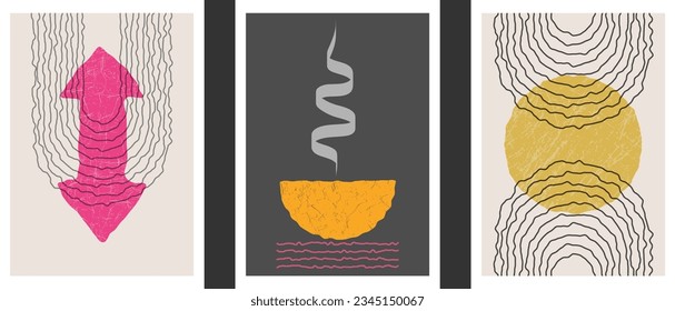 Creative collection for interior design. A set of abstract paintings for the interior. A sample of art for wall decoration, interior design, prints and creative ideas